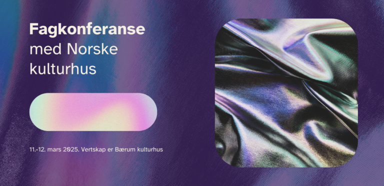 illustrasjon for fagkonferansen 2025. Bildet viser en mørkelilla bakgrunn med rosa og grå gradient effekter